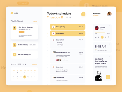 Макет приложения для планирования задач Taskly Scheduling