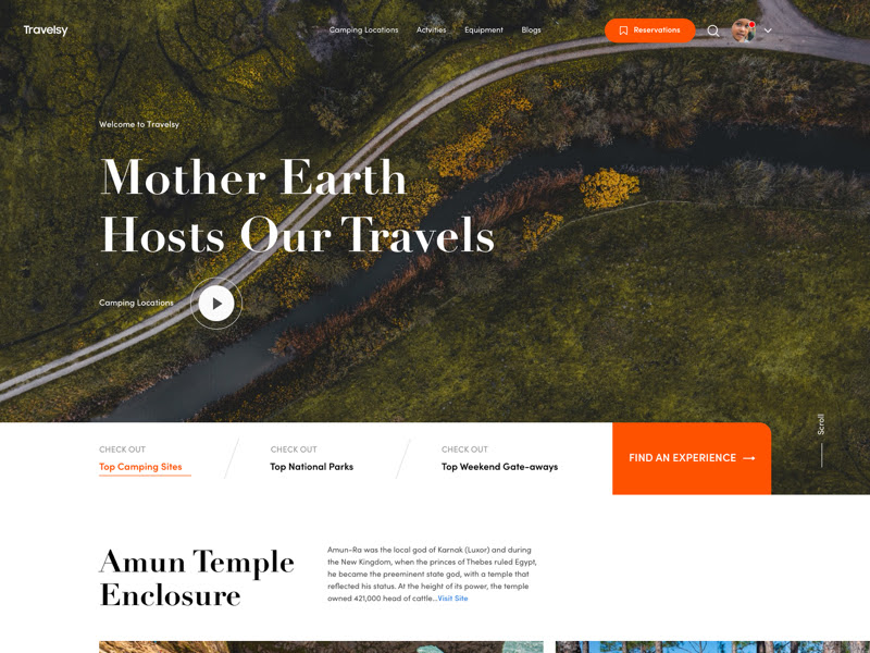 Макет туристического веб-сайта и Дизайна целевой страницы