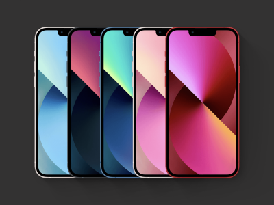 Мокапы iPhone 13 разных цветов