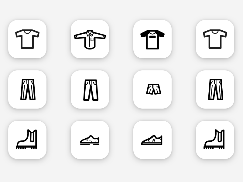 12 Дизайнов иконок одежды