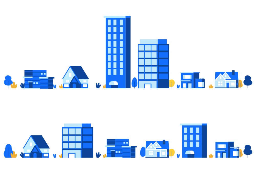 Иллюстрация зданий в векторном формате