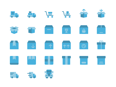 Набор иконок пакетов доставки