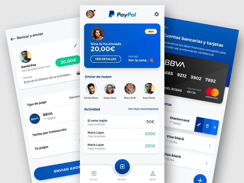 Макет редизайна приложения PayPal