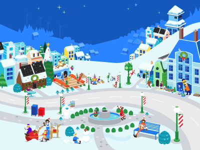 Макет иллюстрации Google Santa Tracker