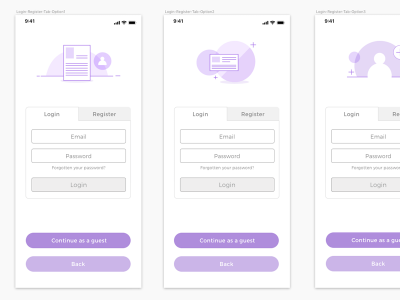 Макет Auth Flow with Tabs