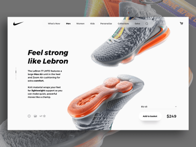 Макет  Nike Landing Screen