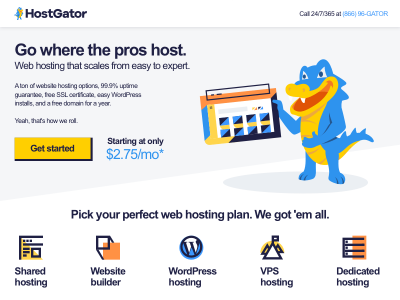 Макет лендинга Hostgator