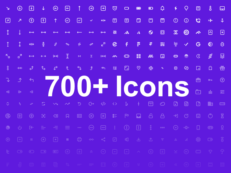 700 векторных, редактируемых иконок
