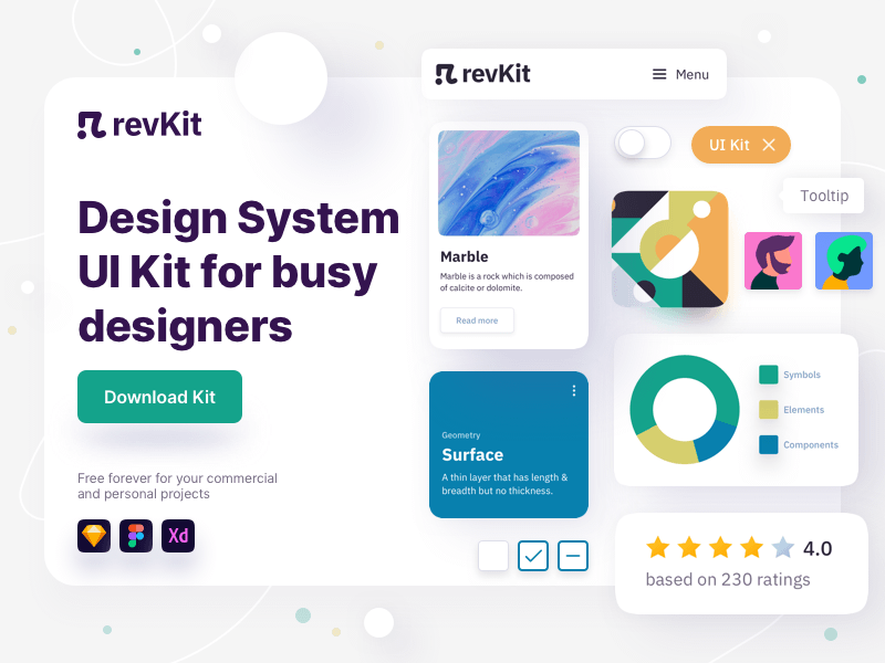 Макет пользовательского интерфейса системы дизайна RevKit